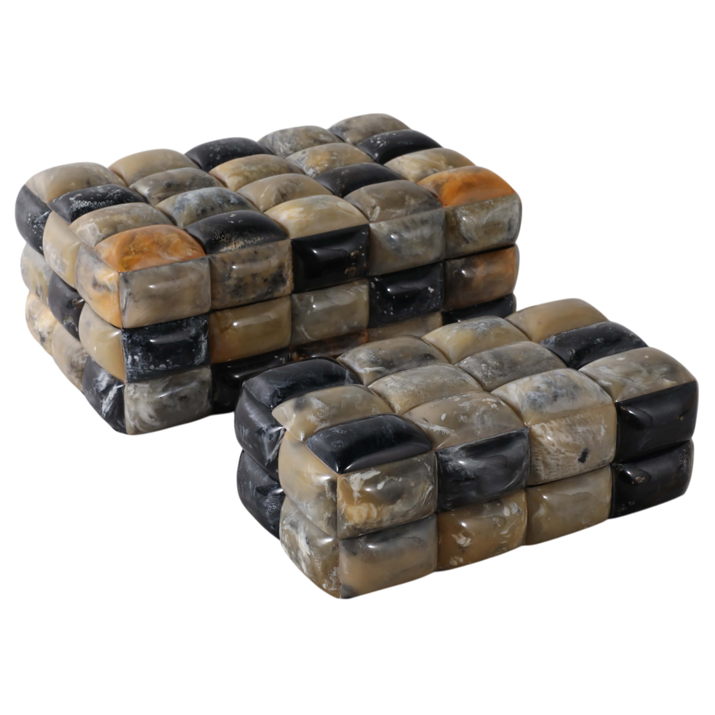 3D Horn-Look Boxes, Multi, Set of 2
